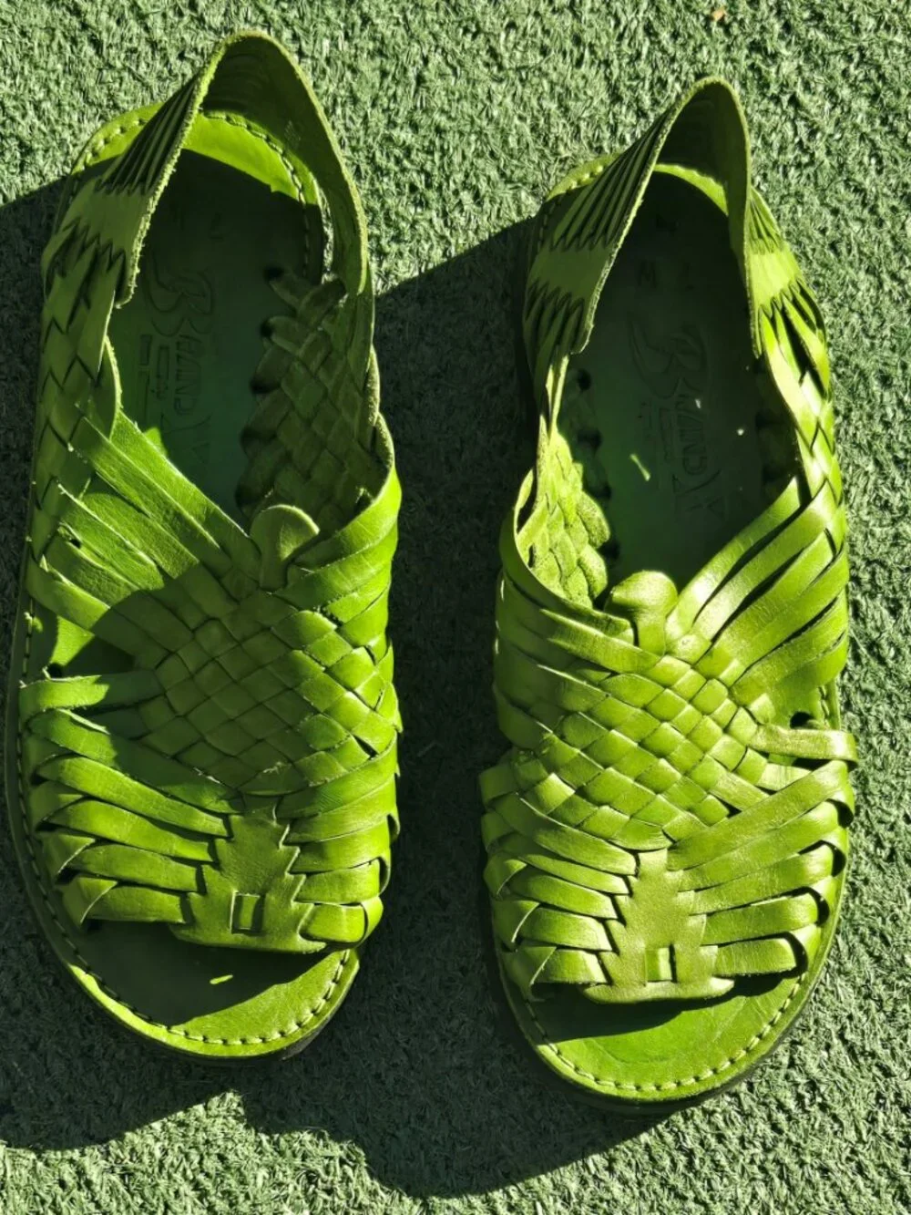 BRAND X (Made in Mexico) Women's Genuine Leather Woven Huarache Sandals NWOT/7W